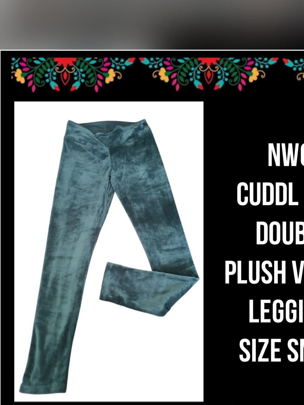 NWOT | CUDDL DUDS | DOUBLE PLUSH VELOUR LEGGINGS | SIZE SMALL